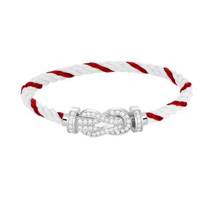 [CiCi]CHANCE LARGE 8 FIGURE BUCKLE FULL DIAMOND BRACELET SILVER