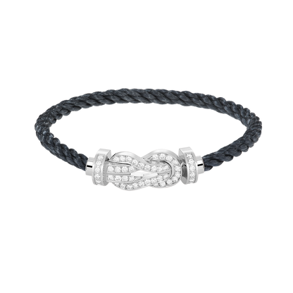 [CiCi]CHANCE LARGE 8 FIGURE BUCKLE FULL DIAMOND BRACELET SILVER