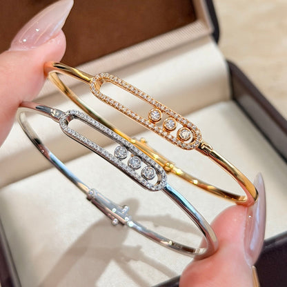 [CiCi]Move Pavé Diamond Bangle Bracelet M