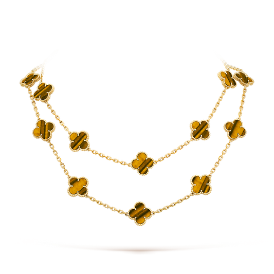 [CiCi]CLOVER 20 MOTIFS TIGER EYE ROSE GOLD