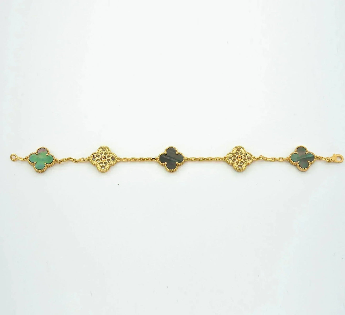 [CiCi] CLOVER 5 MOTIF GRAY MOP BRACELET COLLECTION