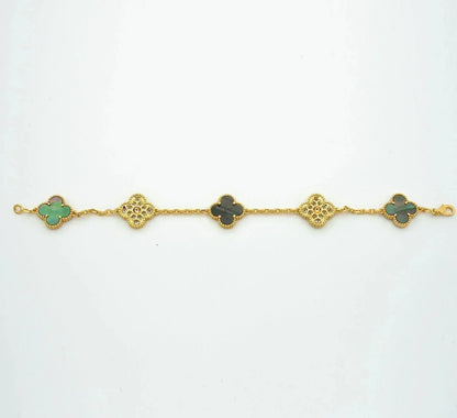[CiCi] CLOVER 5 MOTIF GRAY MOP BRACELET COLLECTION