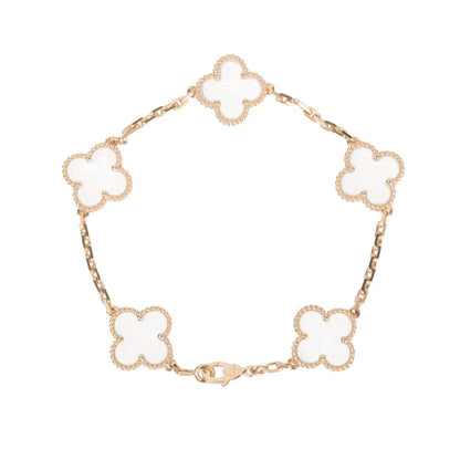 [CiCi]CLOVER 5 MOTIF ROCK CRYSTAL BRACELET