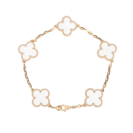 [CiCi]CLOVER 5 MOTIF ROCK CRYSTAL BRACELET