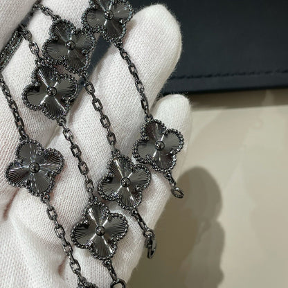 [CiCi]CLOVER 5 MOTIF BLACK BRACELET
