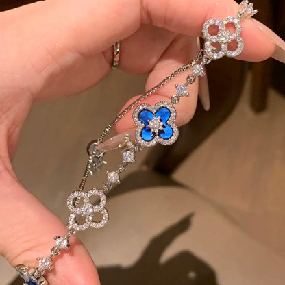 [CiCi]CLOVER 5 MOTIF PINK BLUE RED WHITE BRACELET
