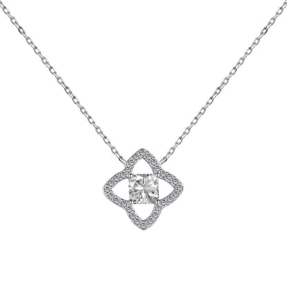 [CiCi]Exquisite Flower Shape Princess Cut Necklace