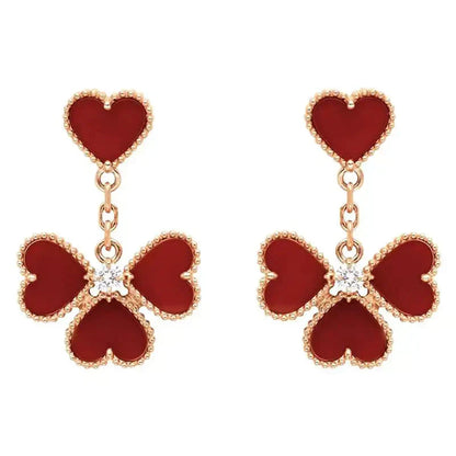 [CiCi]SWEET CLOVER CARNELIAN EARRINGS