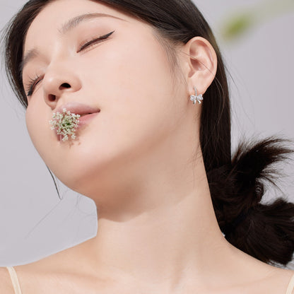[CiCi]Exquisite Earrings With Heart-Shaped Bow Design