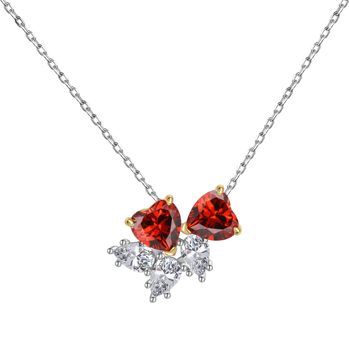 [CiCi]Dainty Red Heart Necklace