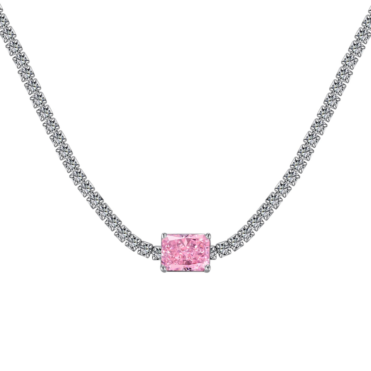 [CiCi]2.0 carat Ornate Emerald Cut Necklace