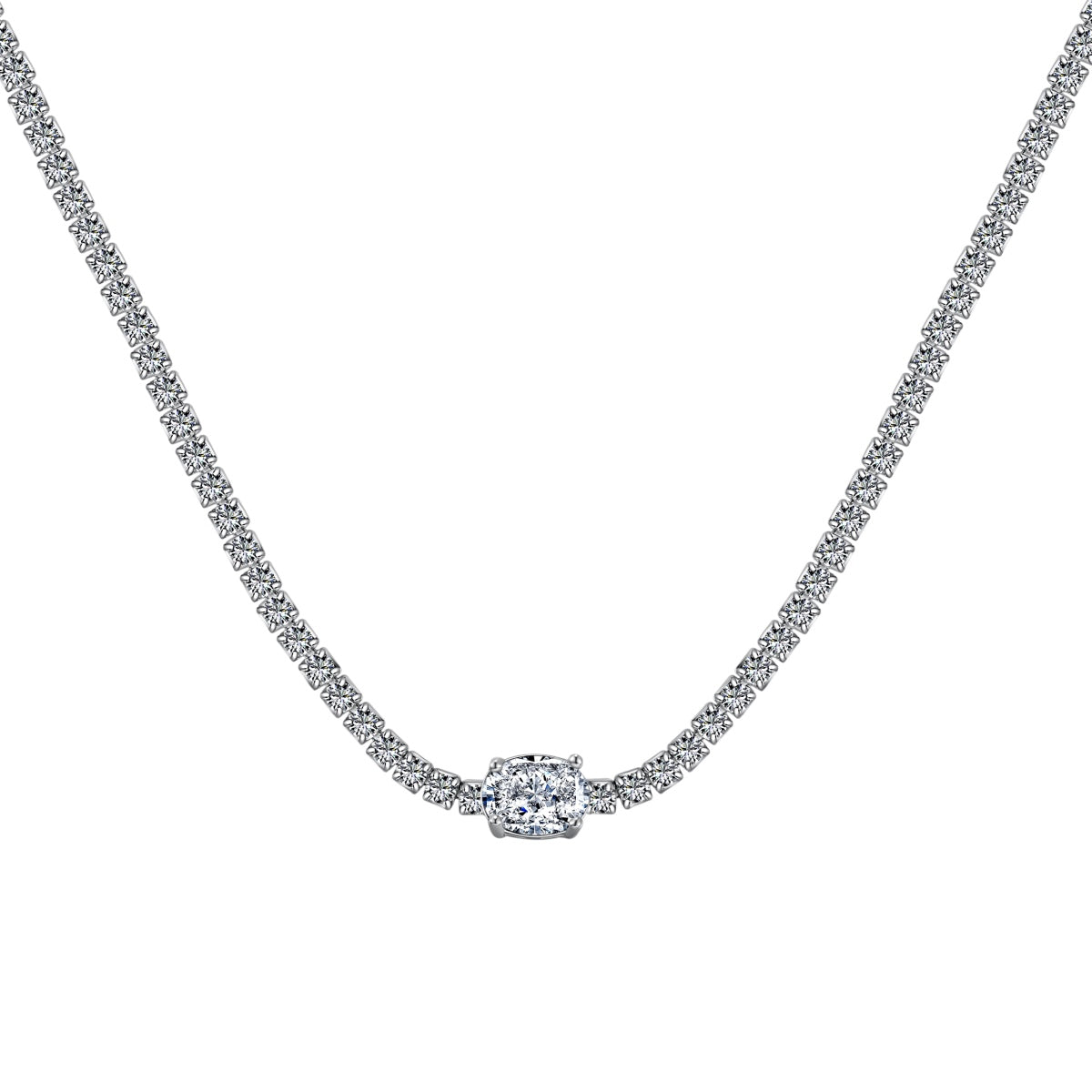 [CiCi]1.0 Carat Shining Oval Cut Necklace