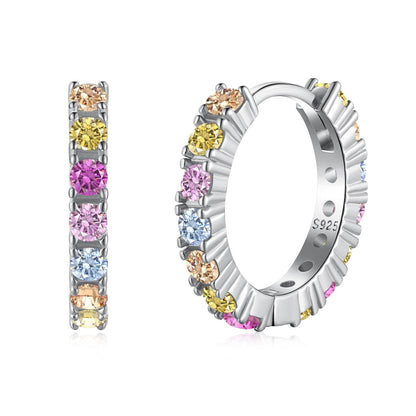 [CiCi]Radiant Colorful Round Cut Earrings