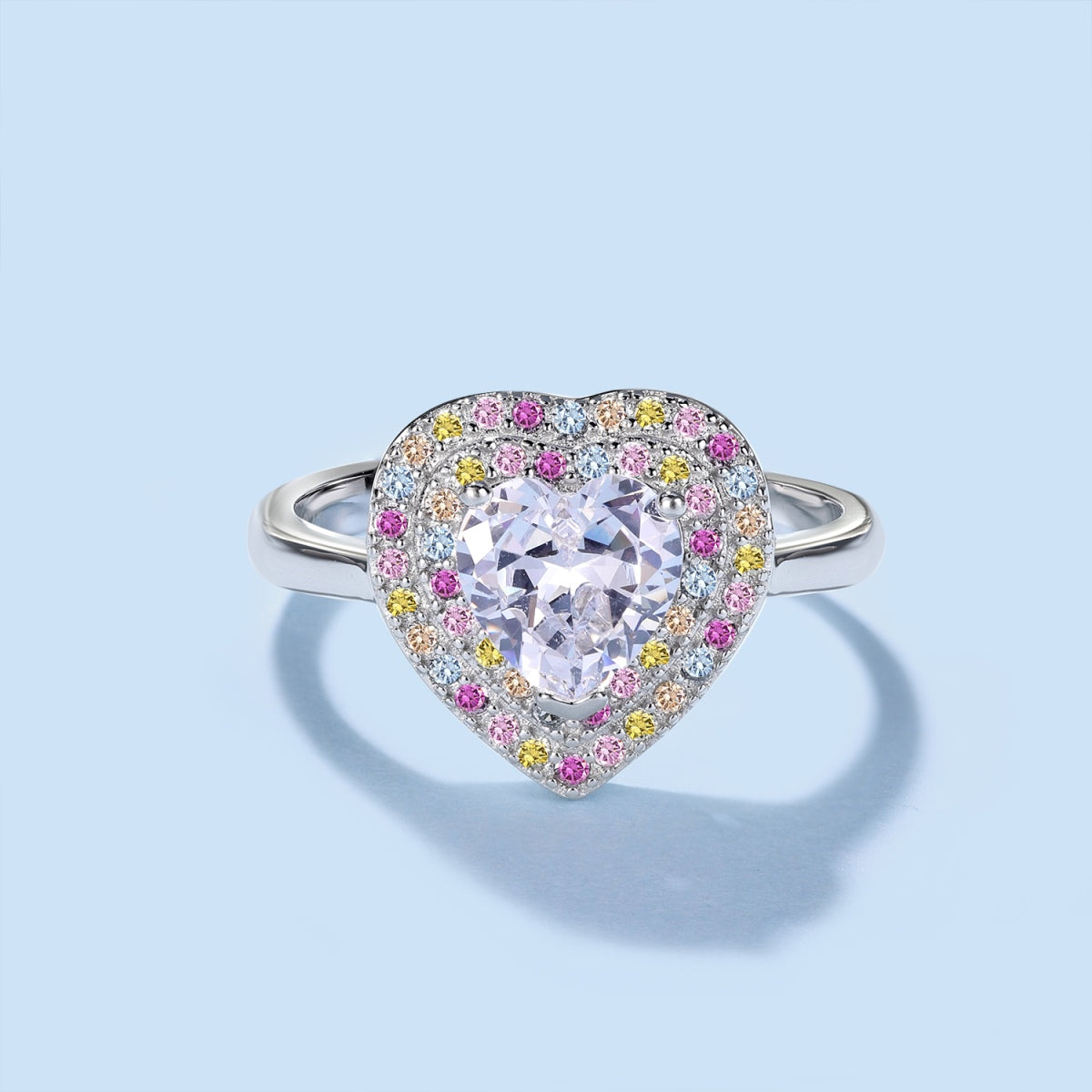 [CiCi]Delicate Ebullient Heart Shape Wedding Ring