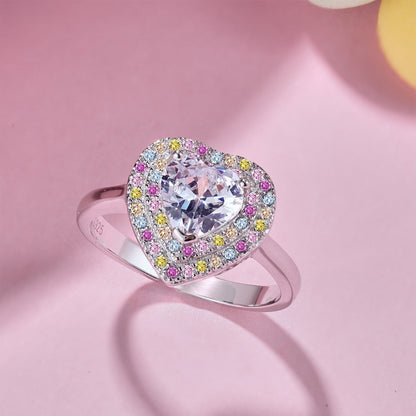 [CiCi]Delicate Ebullient Heart Shape Wedding Ring
