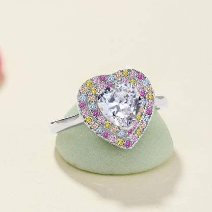 [CiCi]Delicate Ebullient Heart Shape Wedding Ring