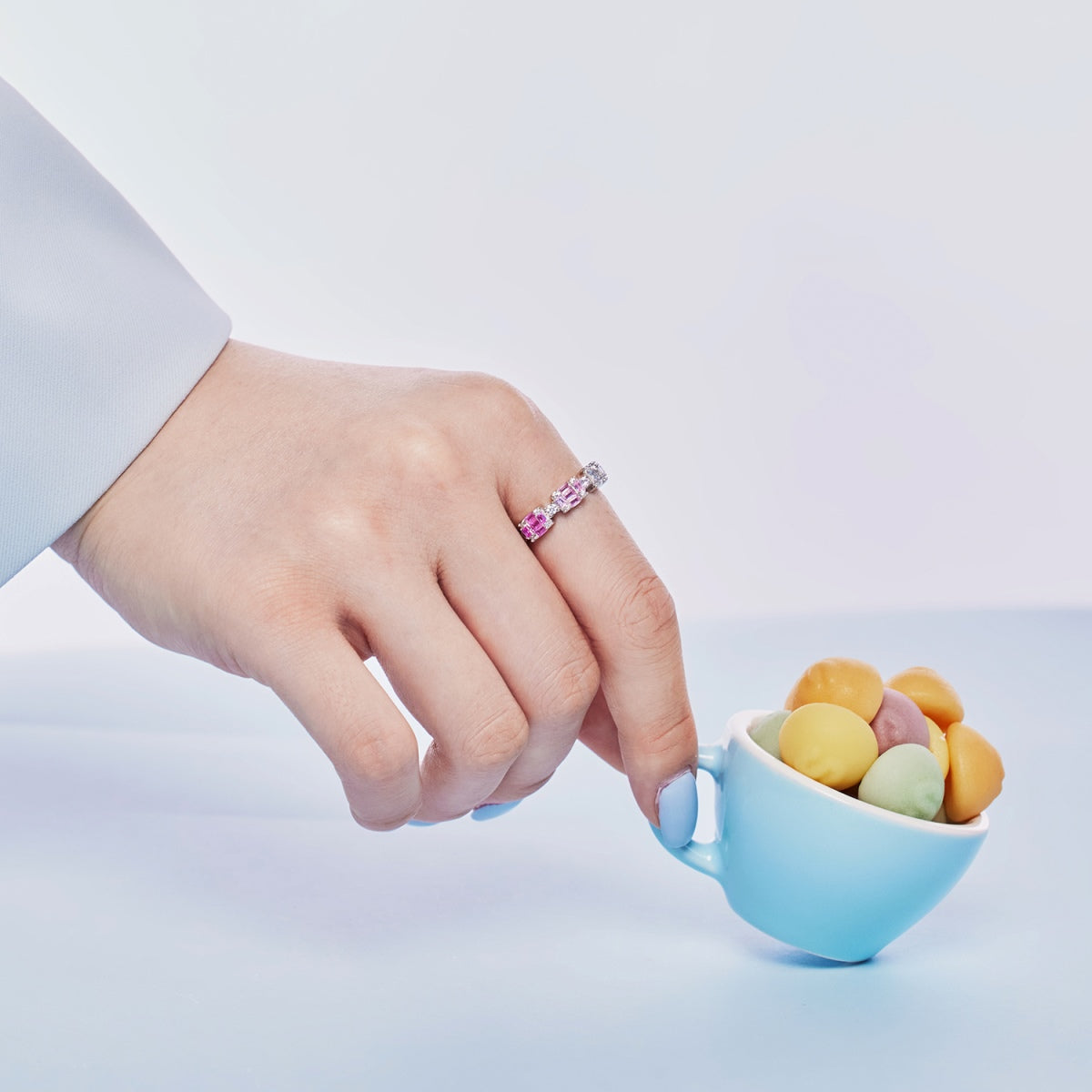 [CiCi]Unique Colorful Emerald Cut Party Ring