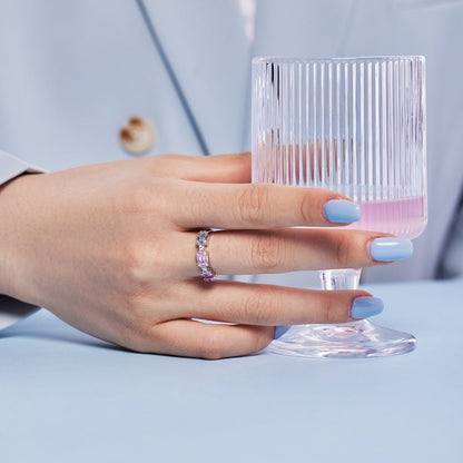 [CiCi]Unique Colorful Emerald Cut Party Ring