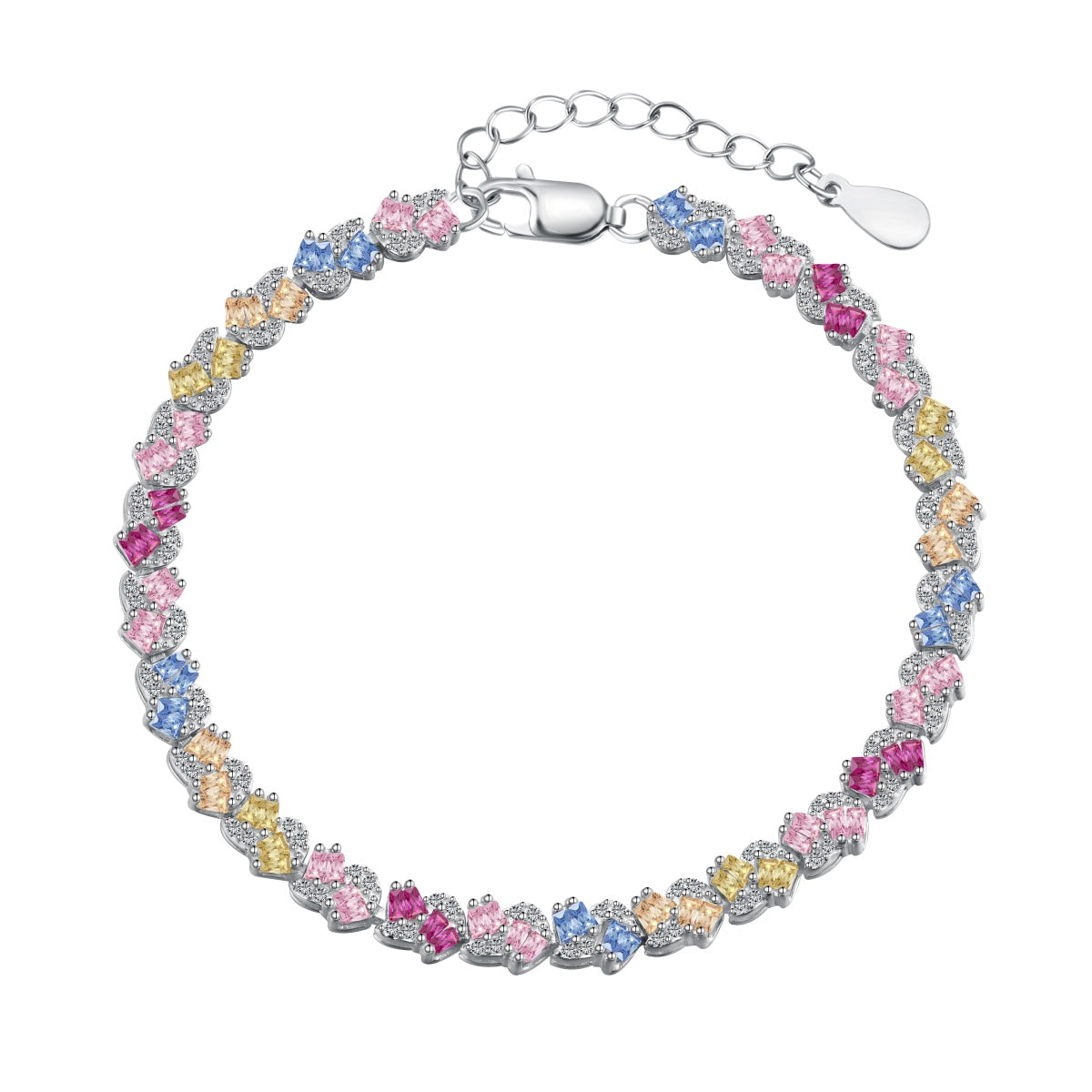 [CiCi]Ornate Colorful Flower Shape Party Bracelet