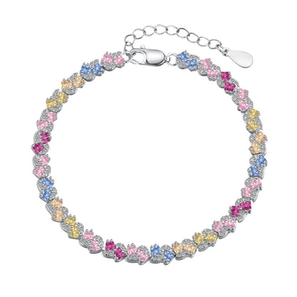[CiCi]Ornate Colorful Flower Shape Party Bracelet