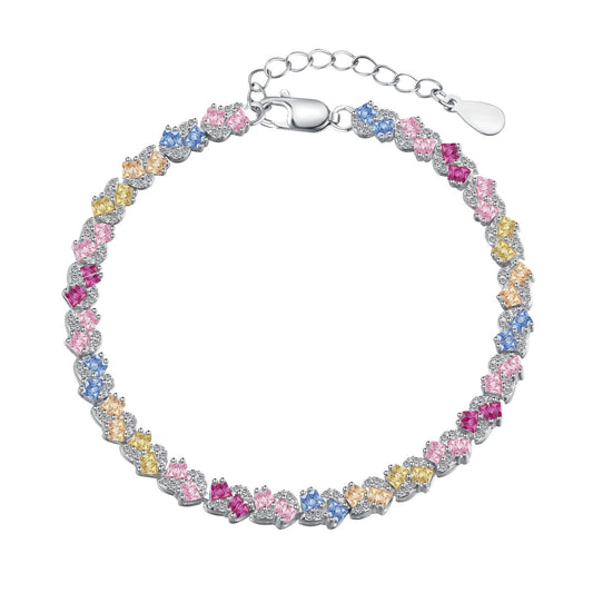 [CiCi]Ornate Colorful Flower Shape Party Bracelet