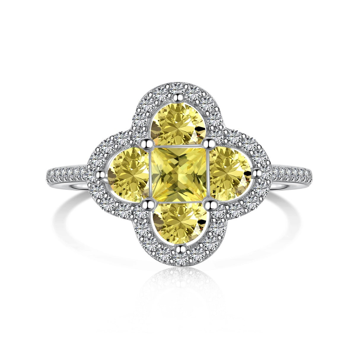 [CiCi]Luxurious Eternity Flower Shape Banquet Ring