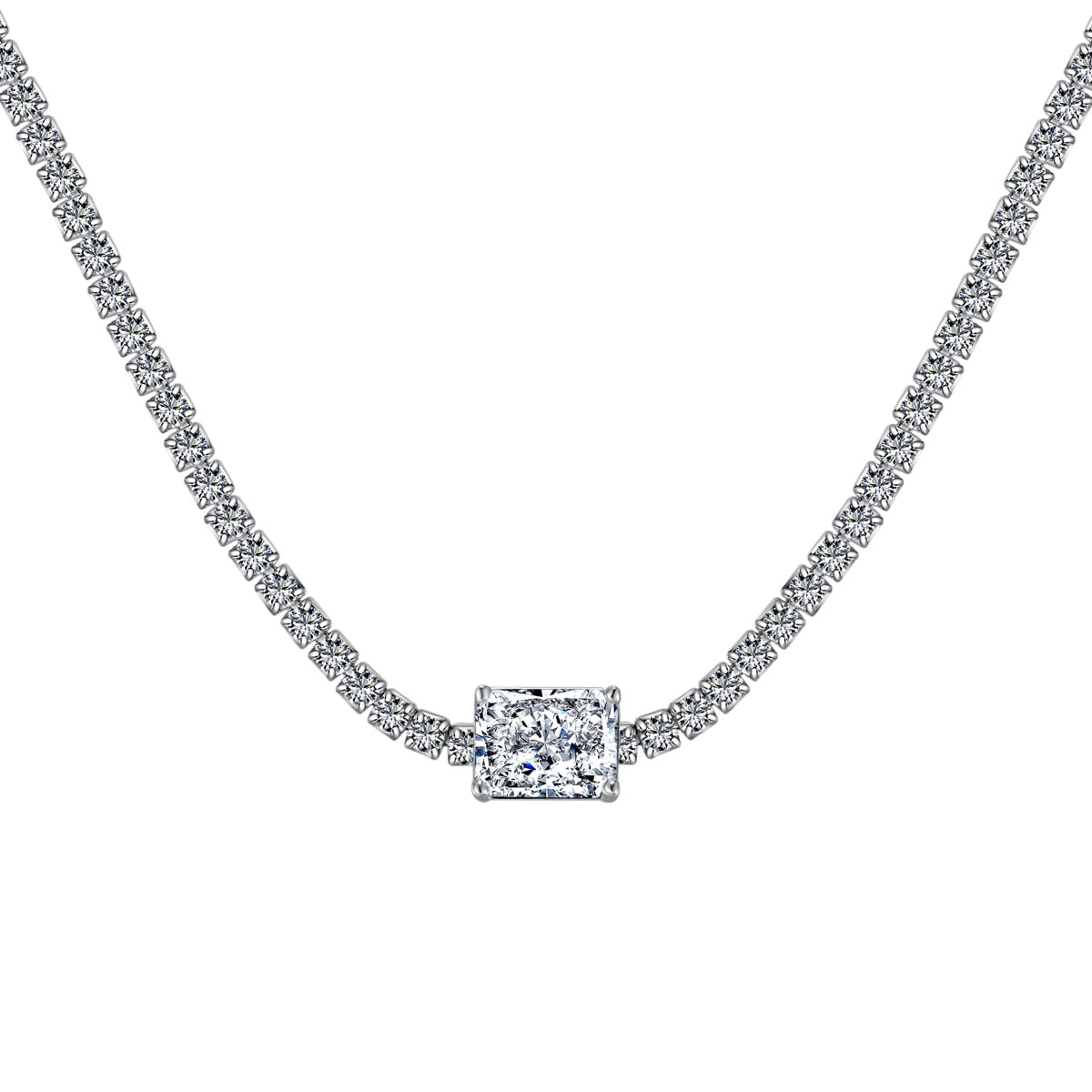 [CiCi]2.0 carat Ornate Emerald Cut Necklace