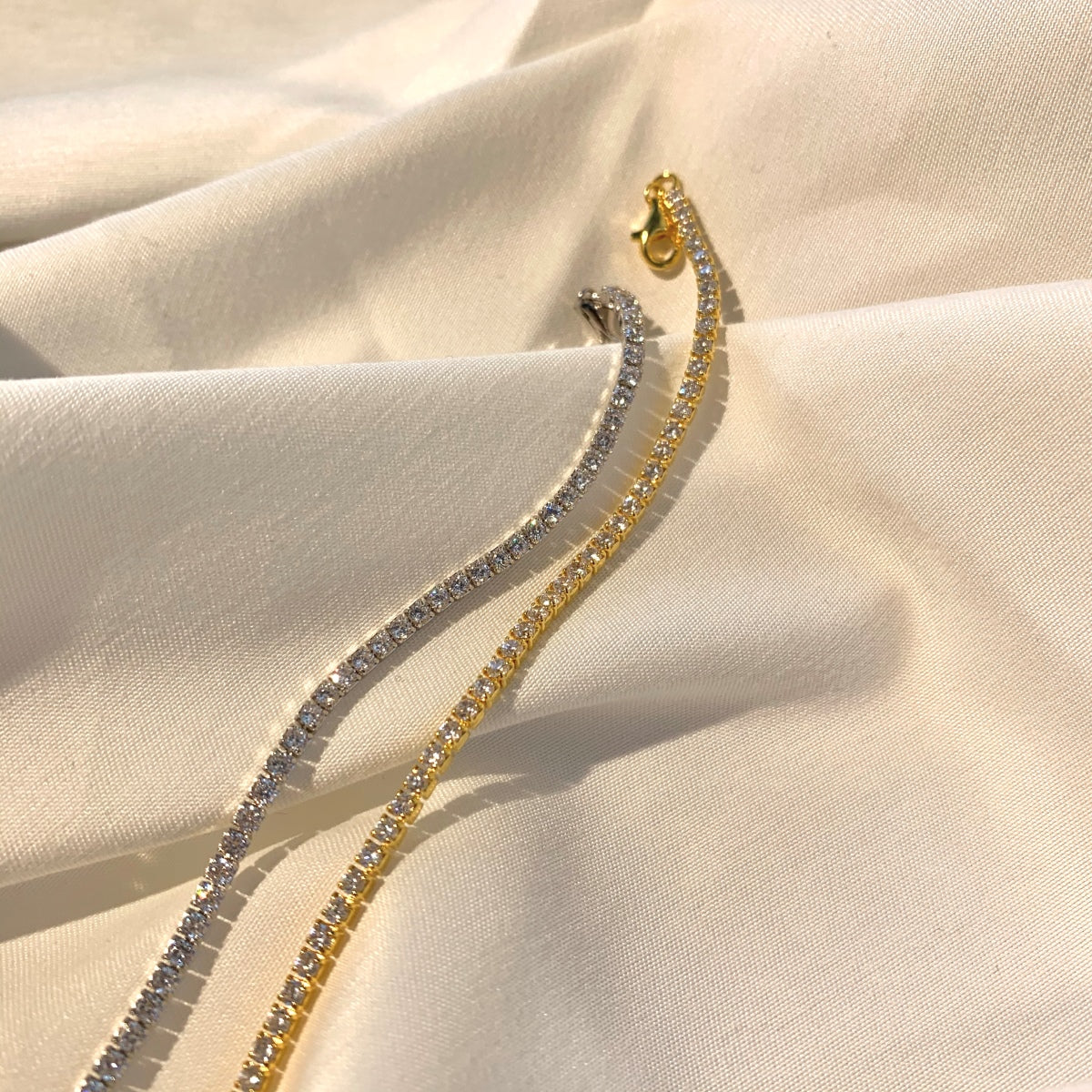[CiCi]Radiant Shinning Princess Cut Tennis Bracelet
