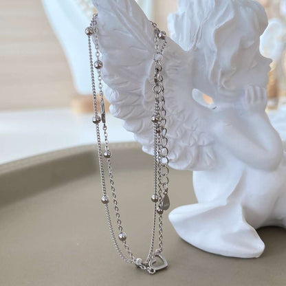 [CiCi]Dainty Double Layer Love Heart Bracelet
