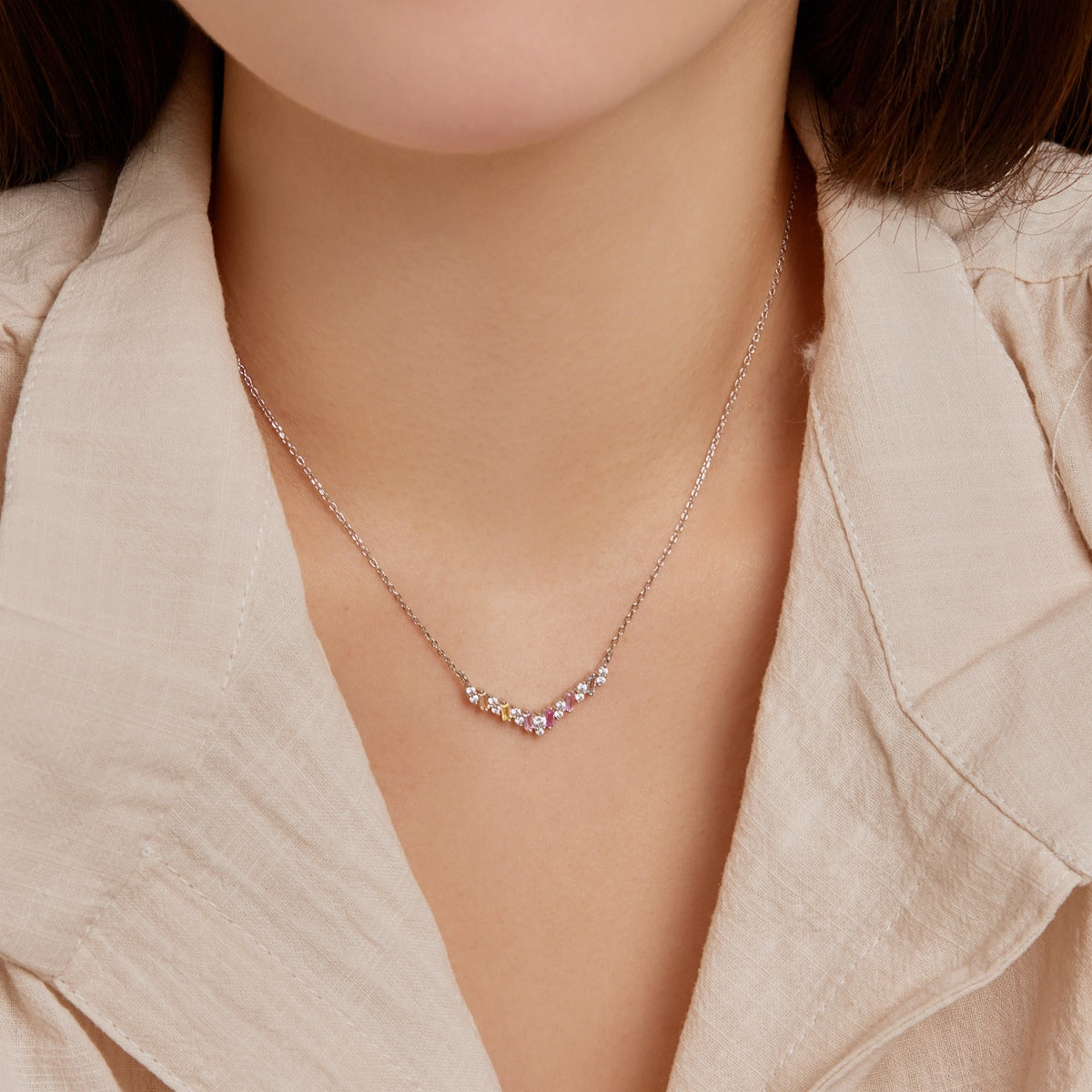 [CiCi]Dazzling Rainbow Necklace