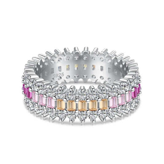[CiCi]Ornate Colorful Radiant Cut Daily Ring