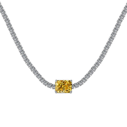 [CiCi]2.0 carat Ornate Emerald Cut Necklace