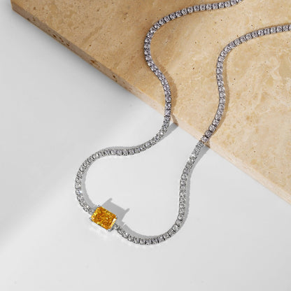 [CiCi]2.0 carat Ornate Emerald Cut Necklace