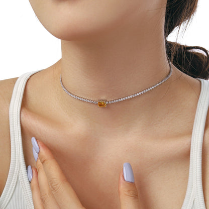 [CiCi]2.0 carat Ornate Emerald Cut Necklace