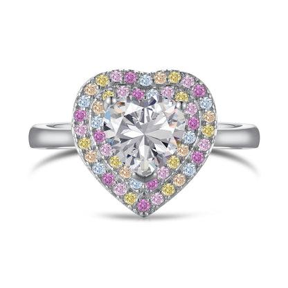 [CiCi]Delicate Ebullient Heart Shape Wedding Ring