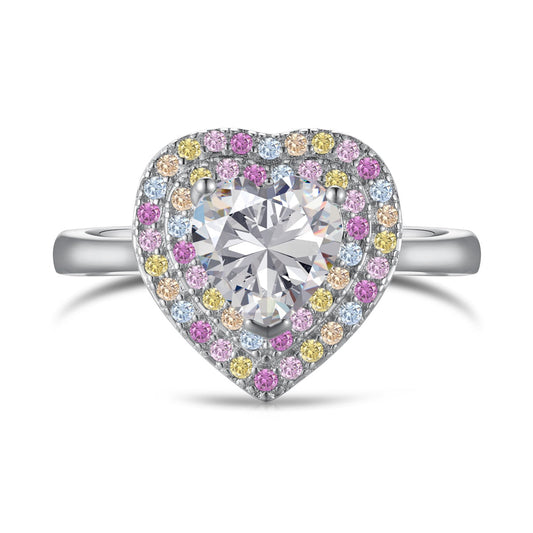[CiCi]Delicate Ebullient Heart Shape Wedding Ring