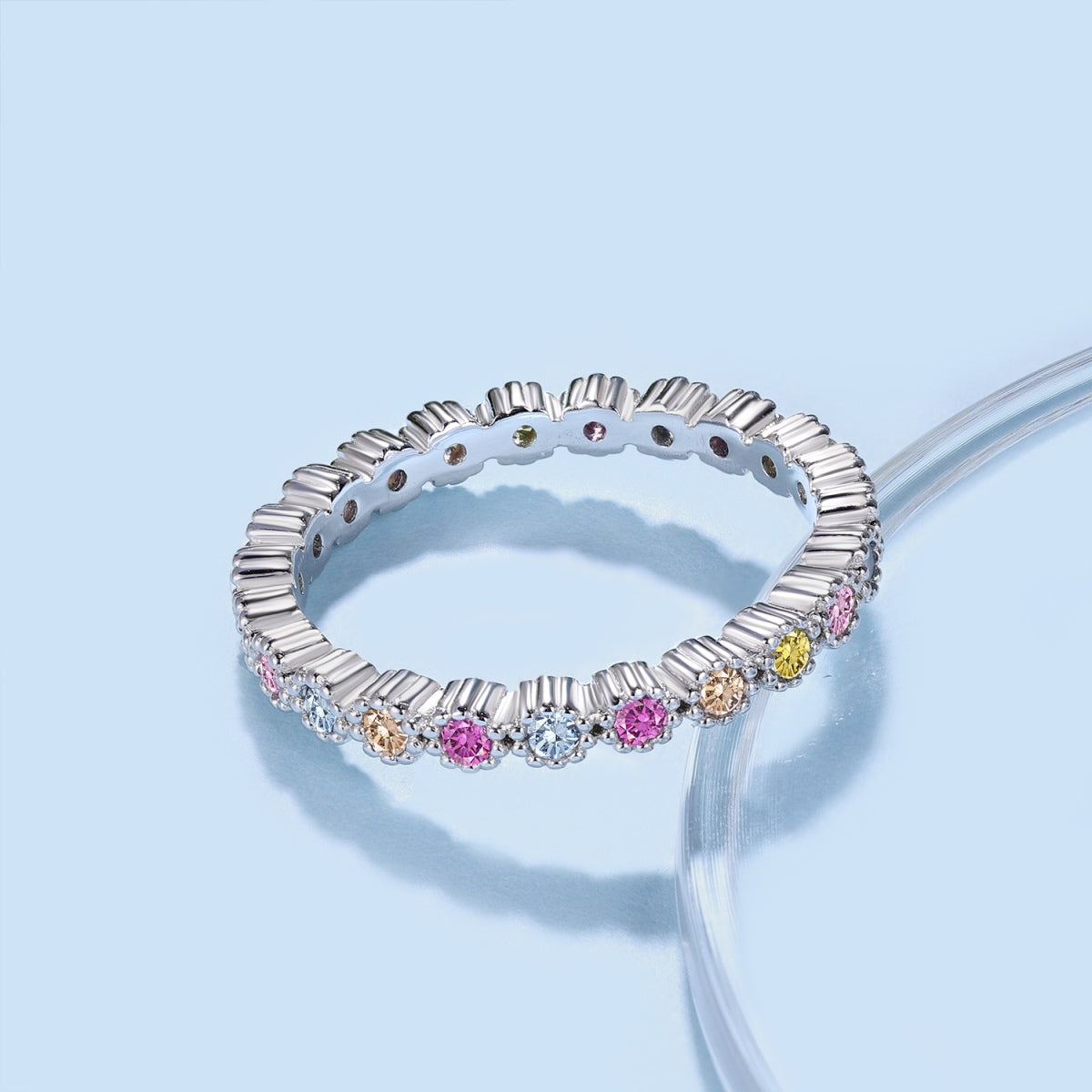 [CiCi]Unique Scintillating Round Cut Daily Ring