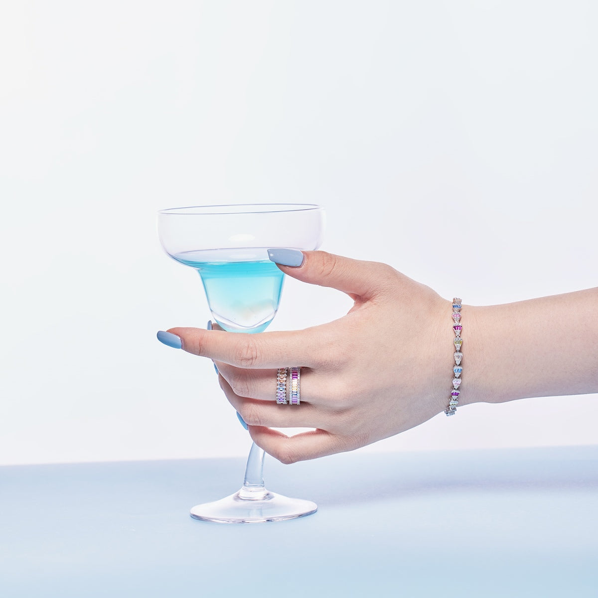 [CiCi]Dainty Kaleidoscopic Emerald Cut Daily Ring
