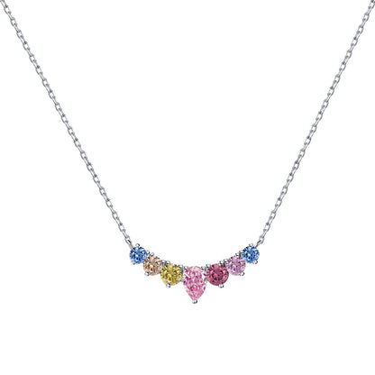[CiCi]Dainty Colorful Heart Necklace