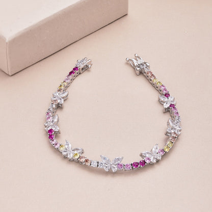 [CiCi]Ornate Colorful Butterfly Shape Round Cut Daily Bracelet