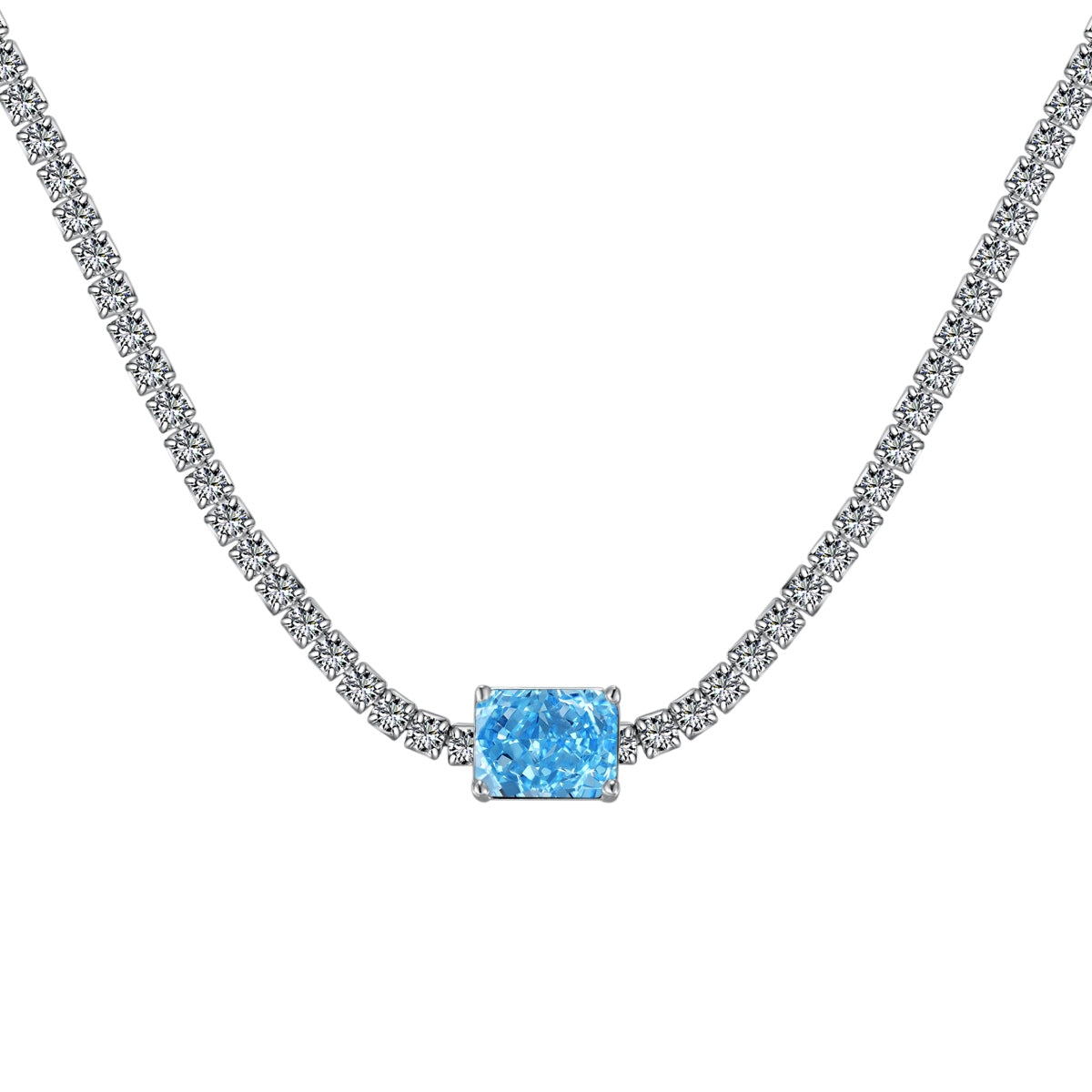 [CiCi]2.0 carat Ornate Emerald Cut Necklace
