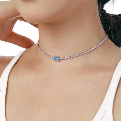 [CiCi]2.0 carat Ornate Emerald Cut Necklace