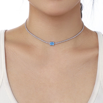 [CiCi]2.0 carat Ornate Emerald Cut Necklace