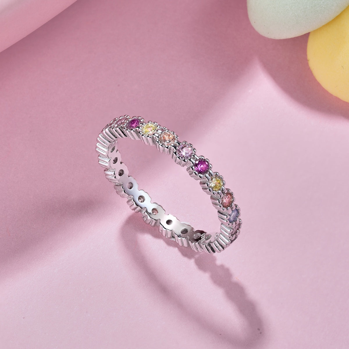[CiCi]Exquisite Colorful Round Cut Party Ring