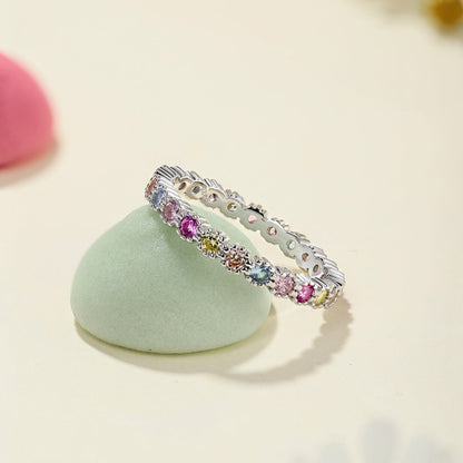 [CiCi]Exquisite Colorful Round Cut Party Ring