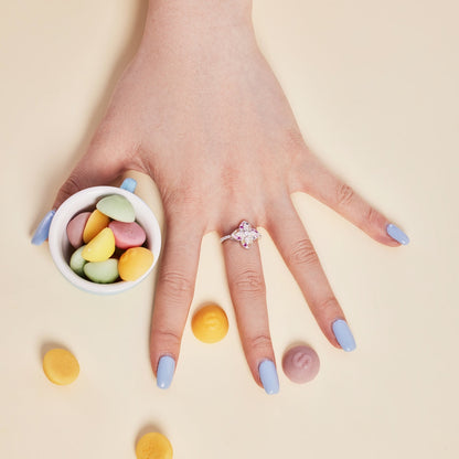 [CiCi]Luxurious Colorful Flower Shape Banquet Ring