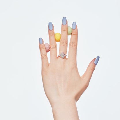 [CiCi]Luxurious Colorful Flower Shape Banquet Ring