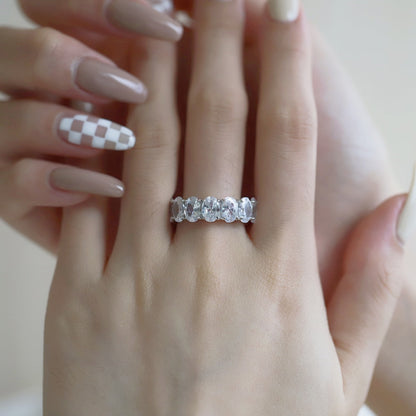 [CiCi]Dainty Elongated Cushion Cut Tennis Ring