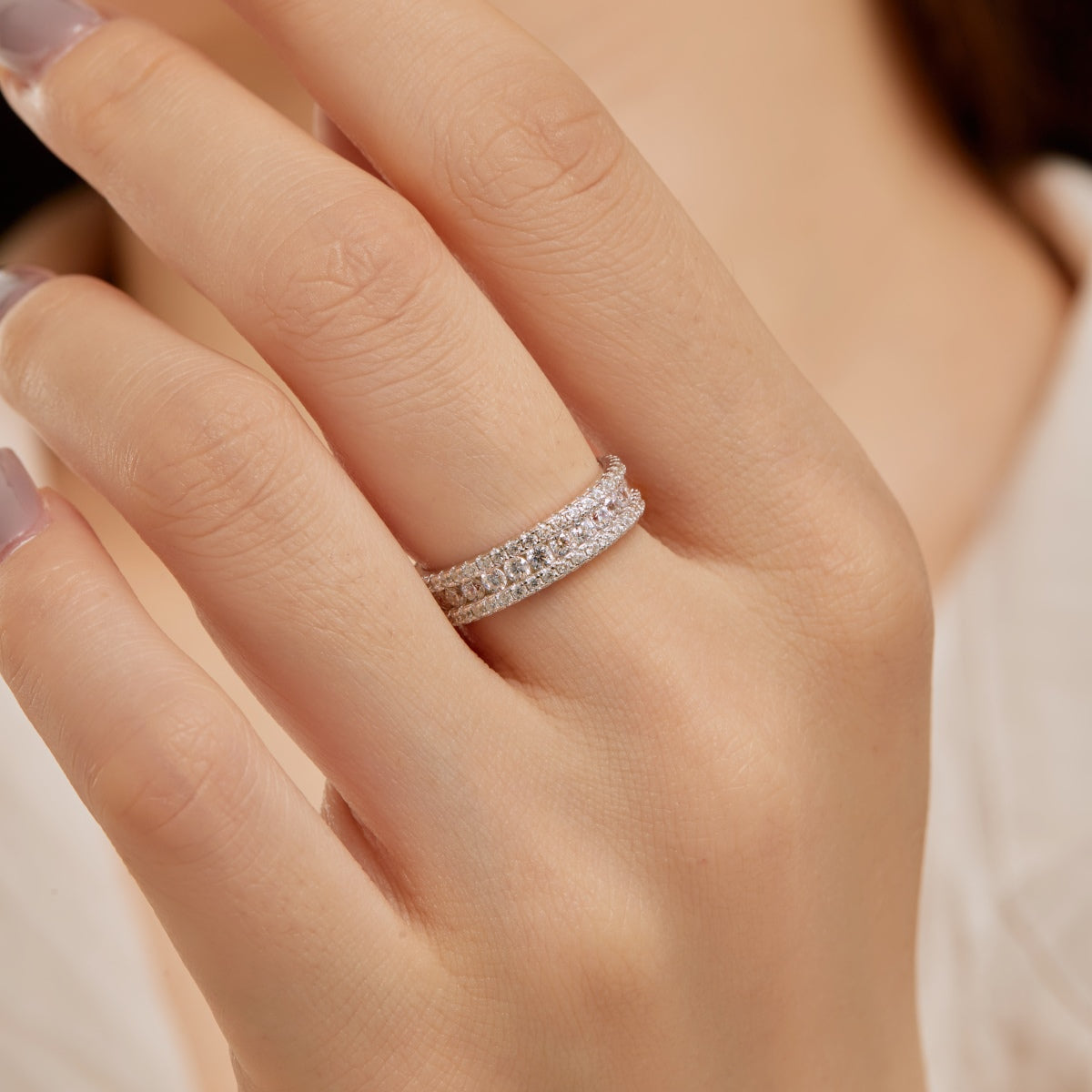 [CiCi]Delicate Colorful Round Cut Daily Ring