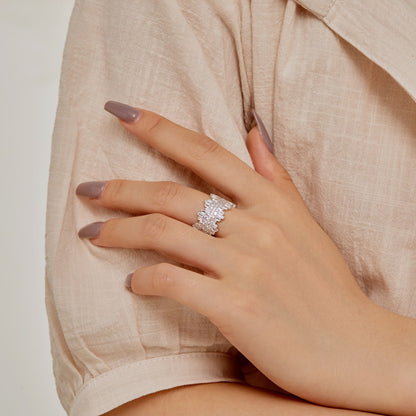 [CiCi]Luxurious Colorful Radiant Cut Daily Ring
